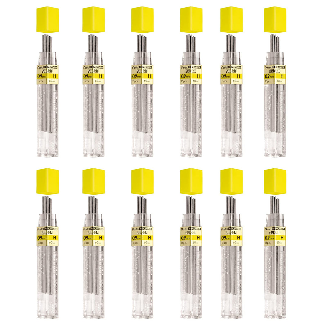 Pentel 509-H 12 Minen 0,9 mm H für Druckbleistifte, 12 Stück 12 Stück (1er Pack) H, 12 Stück (1er Pa