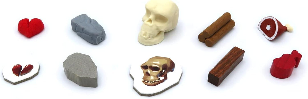 BGExpansions – Paleo Booster Pack | 75 Stück | 3D-Tokens für EIN immersives Steinzeiterlebnis | Komp