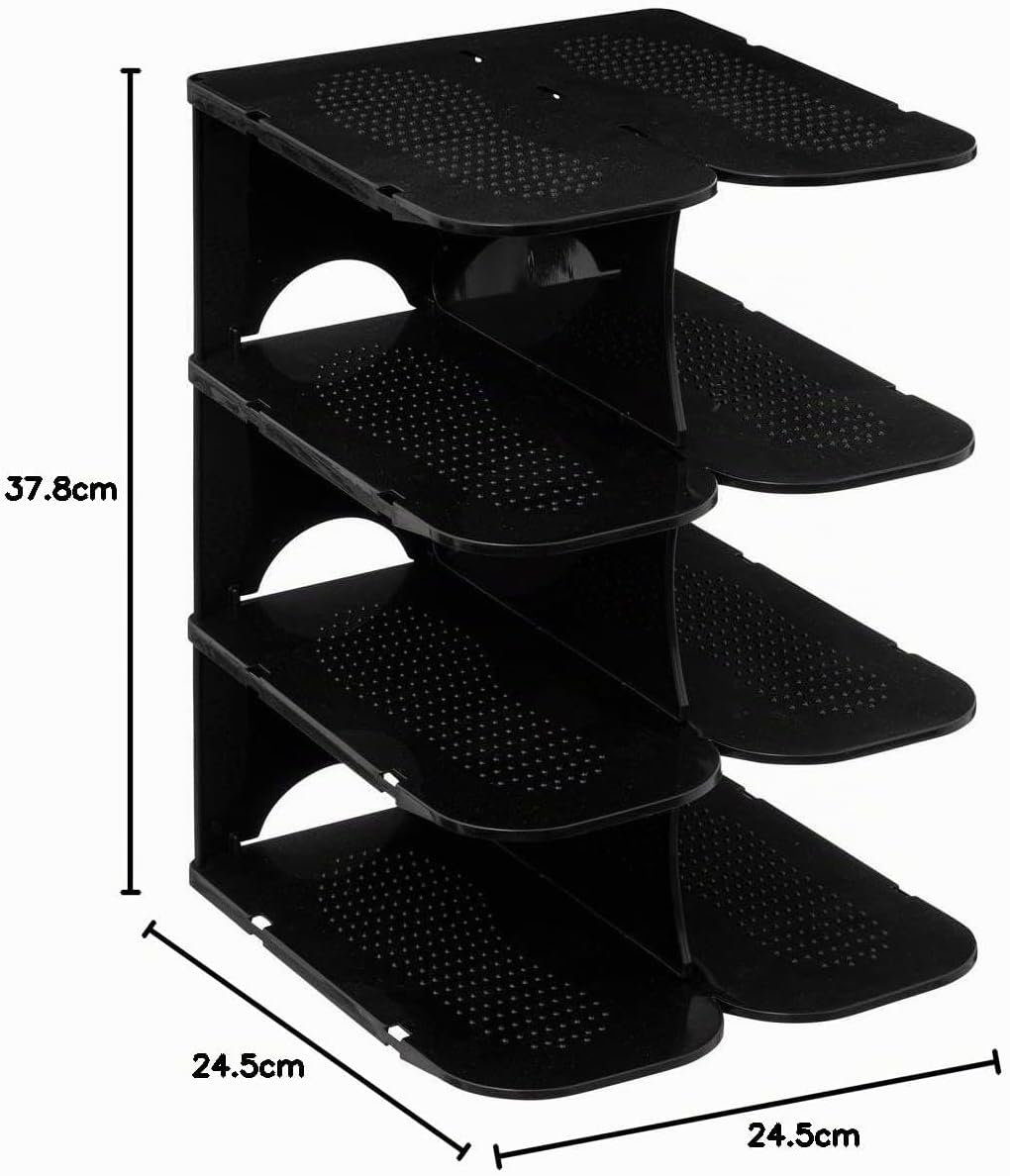 5five - schuhschrank plastik accs schwarz 4p