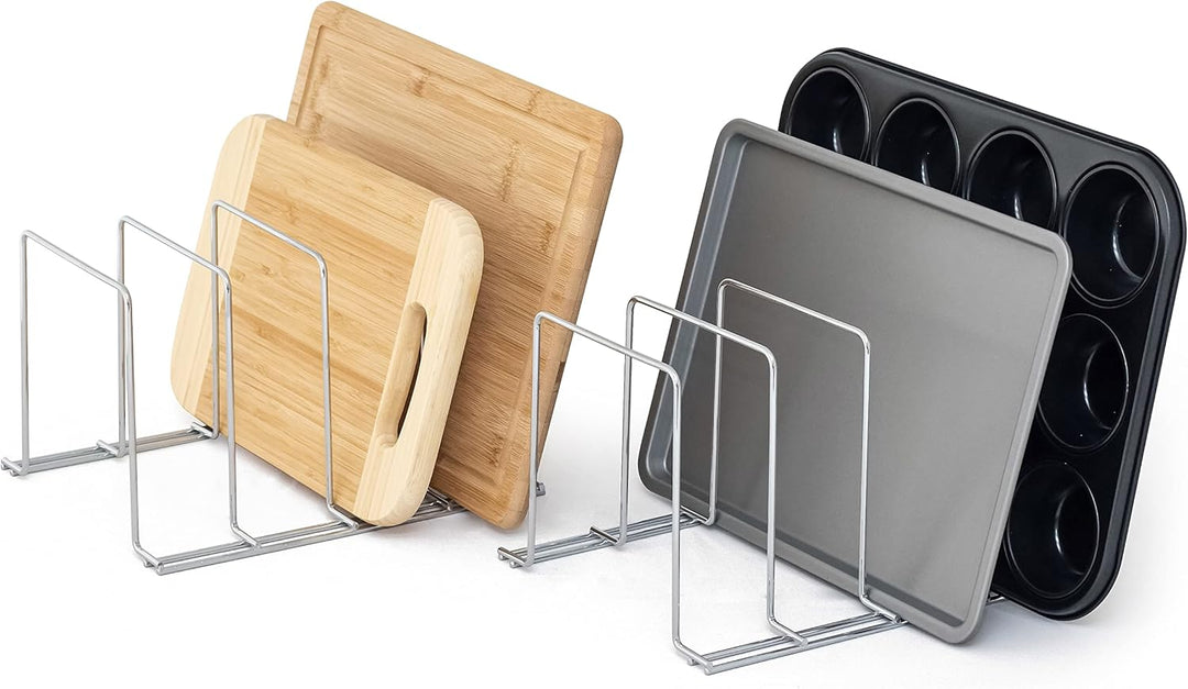 simplywire – Backblech- und Schneidebrett-Gestelle – 2er-Pack – Pfannenaufbewahrung – Küchenschrank-
