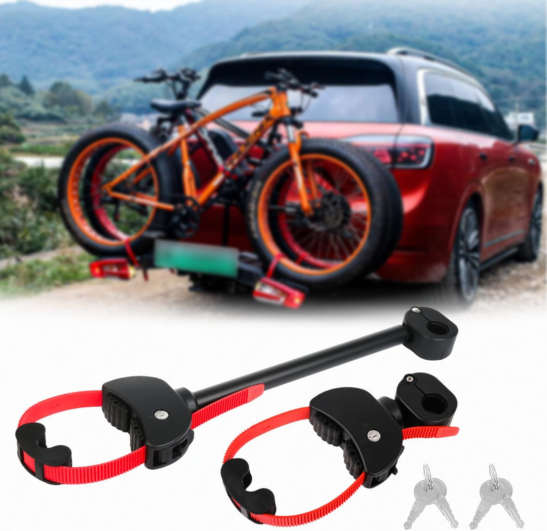 TEOV 2 Stück Rahmenhalter für Fahrradträger Länge 12CM+42CM, Verstellbarer Strap-Rahmenhalter für E-