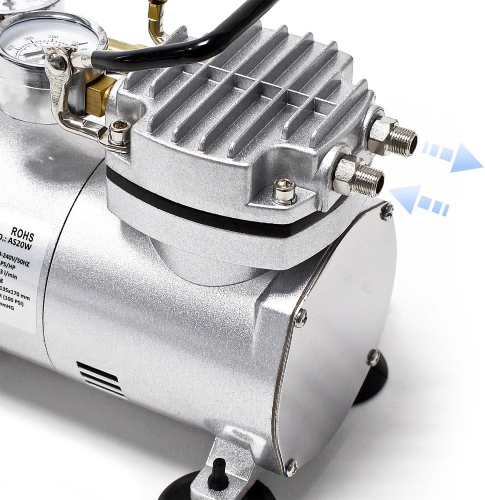 Airbrush Kompressor AS20W Vakuumpumpe Airbrushkompressor 4 bar Einzylinder