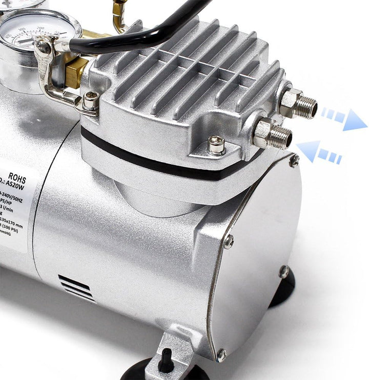 Airbrush Kompressor AS20W Vakuumpumpe Airbrushkompressor 4 bar Einzylinder