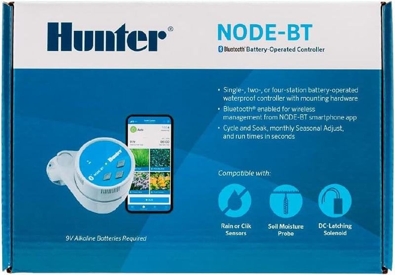 Hunter Company Node-BT Batteriebetriebener 1-Station Bluetooth Bewässerungsregler (DC-Magnetspule ni