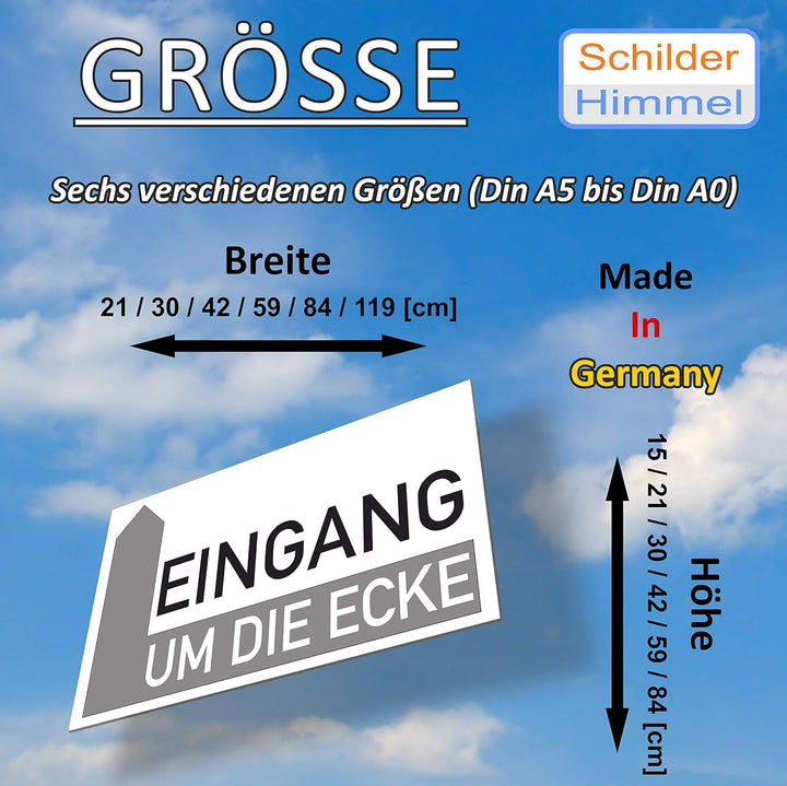SCHILDER HIMMEL anpassbares Wegweiser Restaurant Schild 59x42cm Kunststoff mit Klebestreifen, Eingan