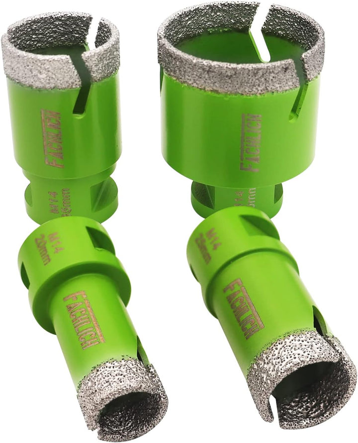 FACHLICH Diamant Fliesenbohrer Set 20/25/35/50mm M14 Diamantbohrer Lochsäge für Porzellan Fliese Gra