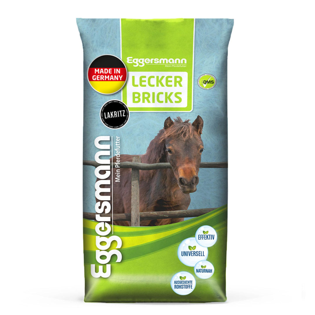 Eggersmann Lecker Bricks Lakritz – Pferdeleckerlis Lakritz – Leckerlies für Pferde und Ponies – 25 k