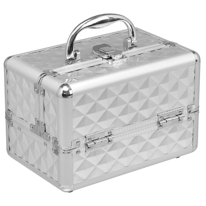 COSTWAY Beauty Case Schminkkoffer Kosmetikkoffer, Schmuckkoffer 23 x 15 x 18cm, Friseurkoffer mit Sp