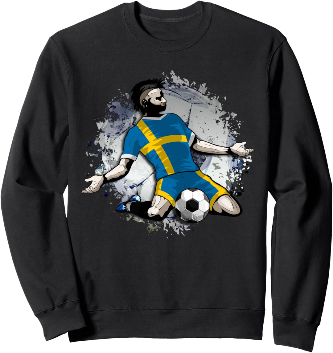 Schweden Fussball Schwedische Nationalflagge Football Lovers Sweatshirt