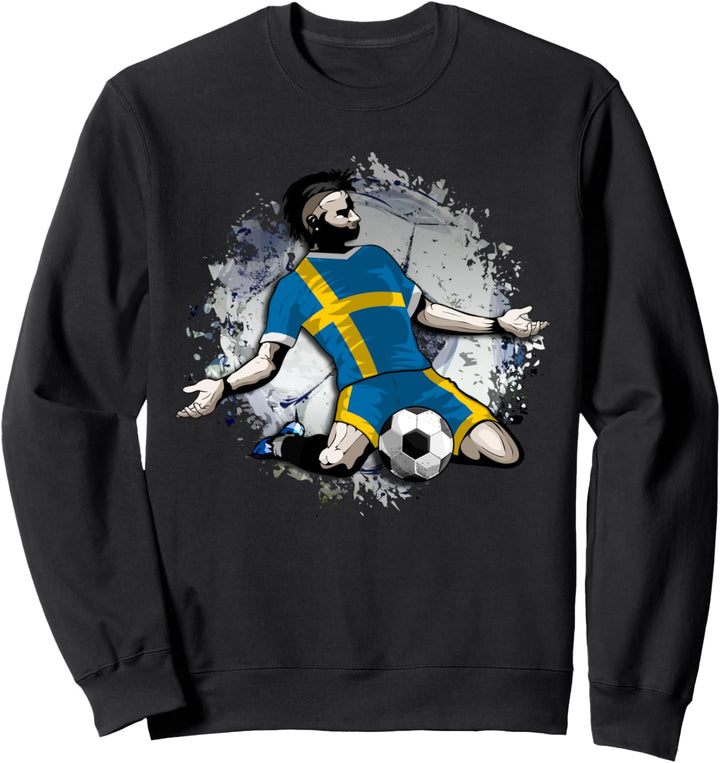 Schweden Fussball Schwedische Nationalflagge Football Lovers Sweatshirt