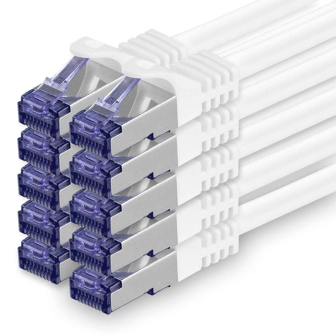 1aTTack.de 10x 0.5 M CAT7 Netzwerkkabel - 10 Gigabit - RJ45 Patchkabel Ethernet Kabel (SFTP PIMF LSZ