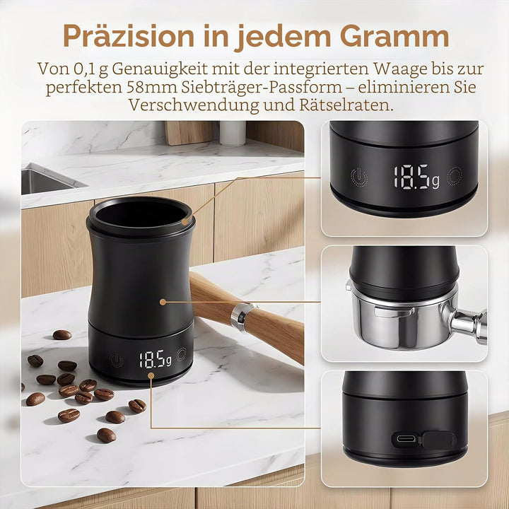 Digitale Dosierbecher Kaffeewaage Becher mit 500/0,1g Hochpräzision, USB-C Aufladbare Espressowaage
