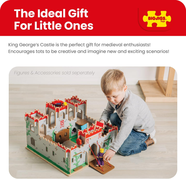 Bigjigs Spielzeug King George Schloss - mittelalterliche Burg Spielset