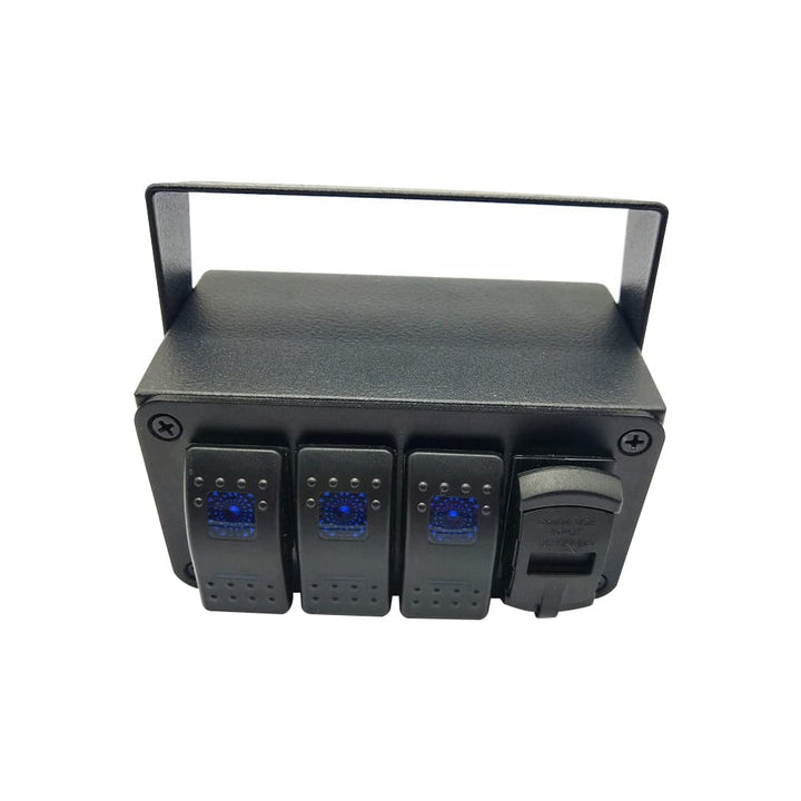 TOTMOX 3 Gang 12V-24V Rocker Switch Panel mit 4.8A Dual USB Fast Charge/Quick Charge 3.0 Ports, Univ