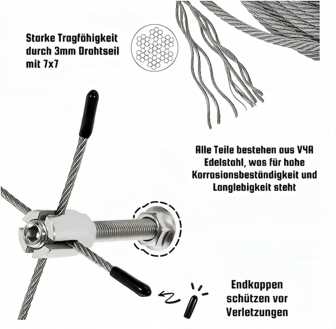18 Stück Rankhilfe Wand Edelstahl Metall Halter Drahtseil Kletterhilfe Pflanzen Stütze, 18