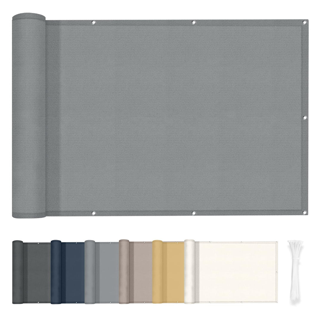 HENG FENG Balkon Sichtschutz 100x600cm,160g/㎡ PES UV-Schutz Balkonverkleidung, Balkonabdeckung Wette
