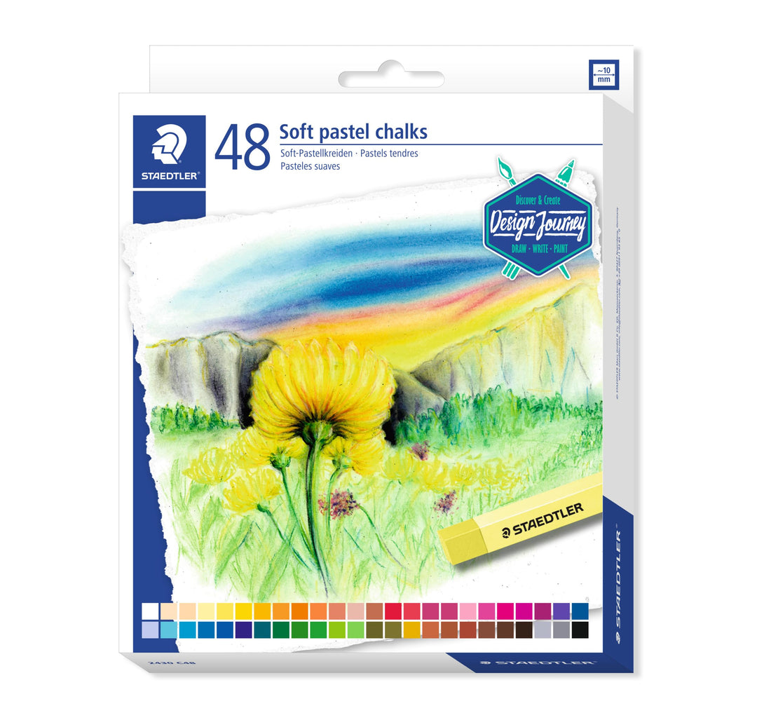 STAEDTLER 2430 C48 Softpastellkreiden (hoher Grad an Lichtbeständigkeit, weicher Abstrich, leicht ve