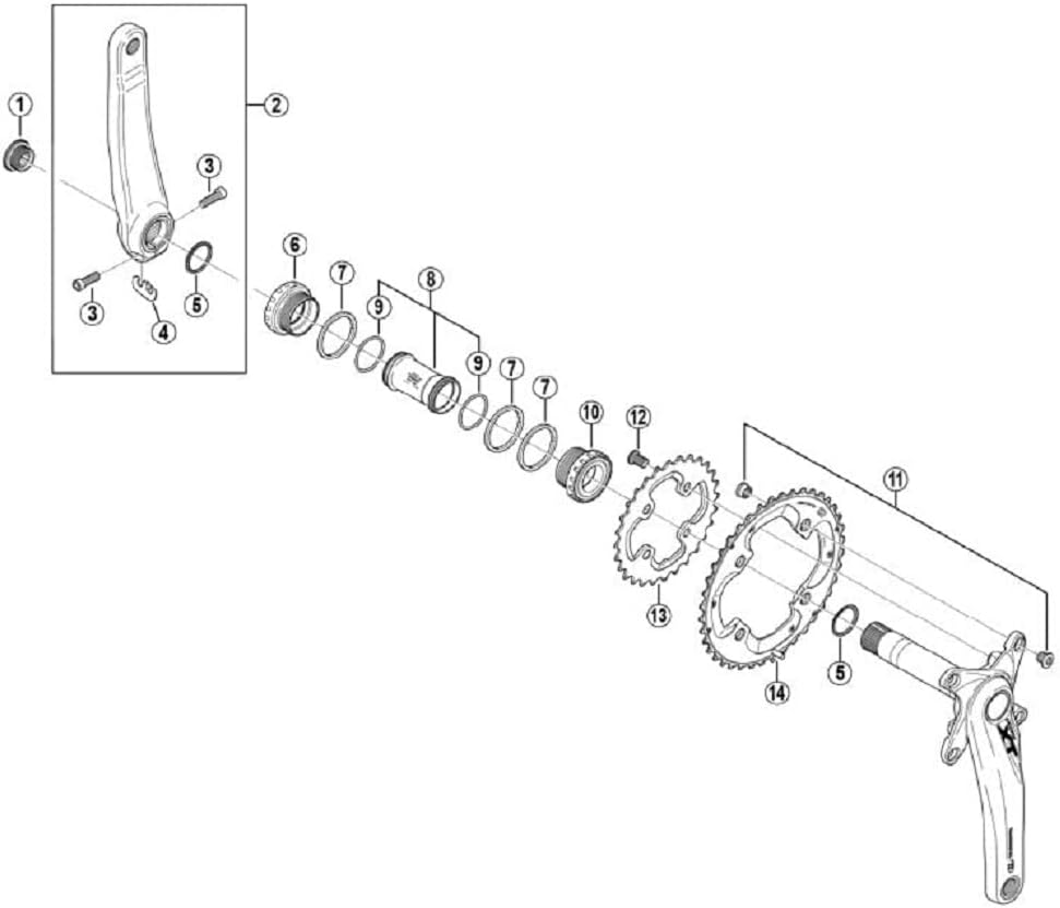 SHIMANO Kettenblatt Aussen XT M785 10-Fach 4-Loch 104 mm 38 zähne, 38 zähne