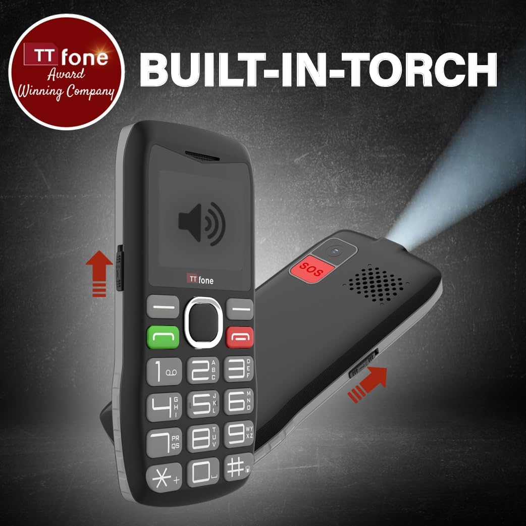 TTfone TT890 4G-Telefon für Senioren, Mobiltelefon mit grossen Tasten, einfach zu bedienen, mit Notf