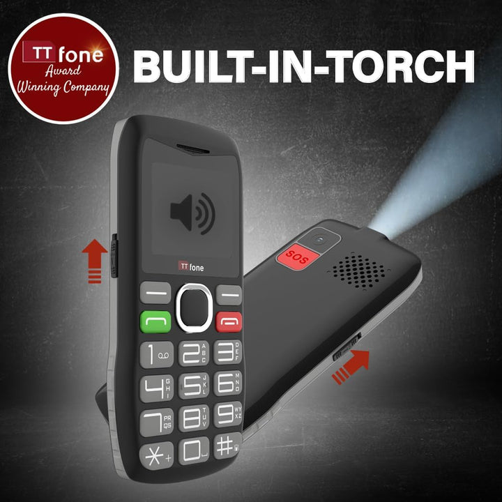 TTfone TT890 4G-Telefon für Senioren, Mobiltelefon mit grossen Tasten, einfach zu bedienen, mit Notf