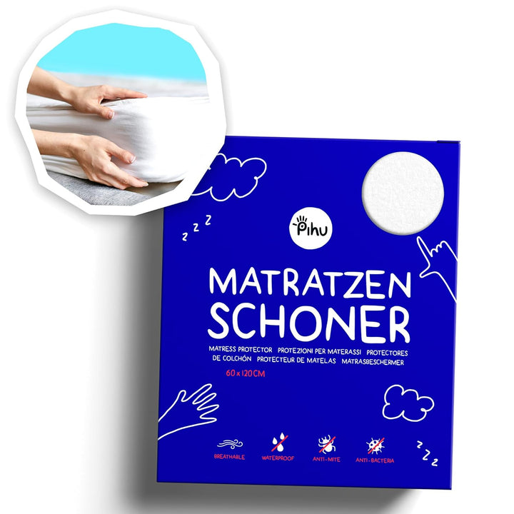 PIHU Matratzenschoner (Wasserdicht) - Baby Kleinkind Kind (Inkontinenzauflage) Matratzenschutz (Atmu