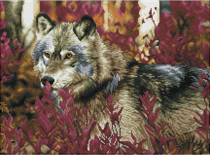 Diamond Dotz DQ12-001 Squares Autumn Wolf, ca. 42 x 57 cm gross, Diamond Painting, Malen mit Diamant