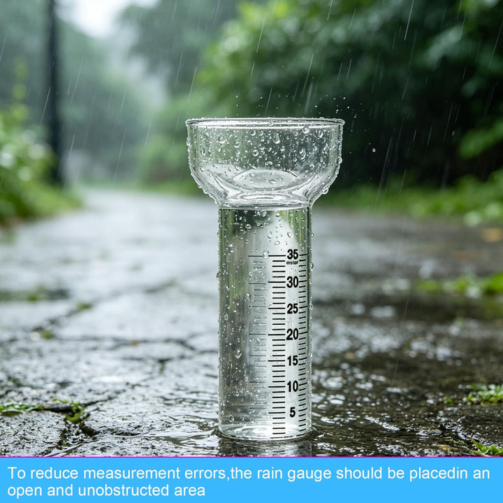2 Stück Regenmesser Glas 35mm Frostsicher, Regenmesser Ersatzglas mit Halterung und Klarer Skala, Ni