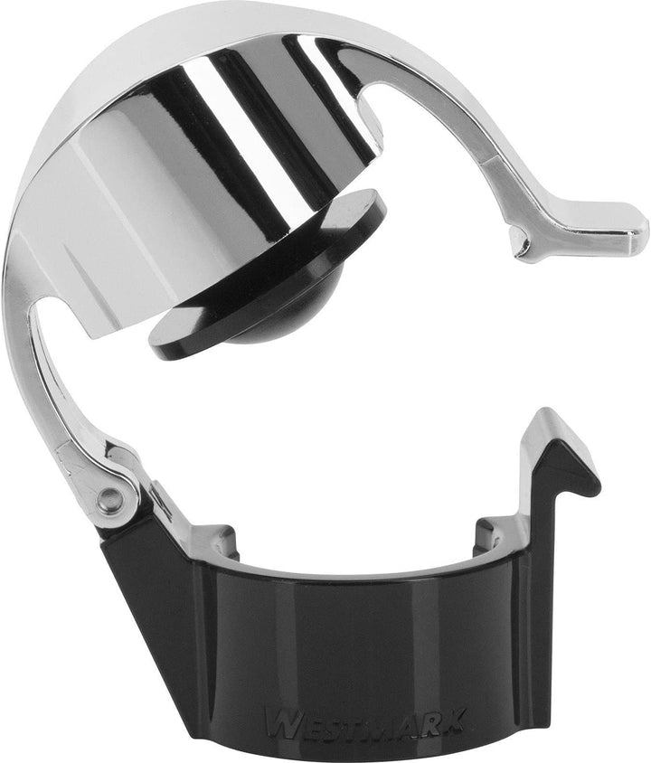 Westmark Sektflaschenverschluss/Klappverschluss, Kunststoff, Casco, Schwarz/Silber, 60022280, Verchr
