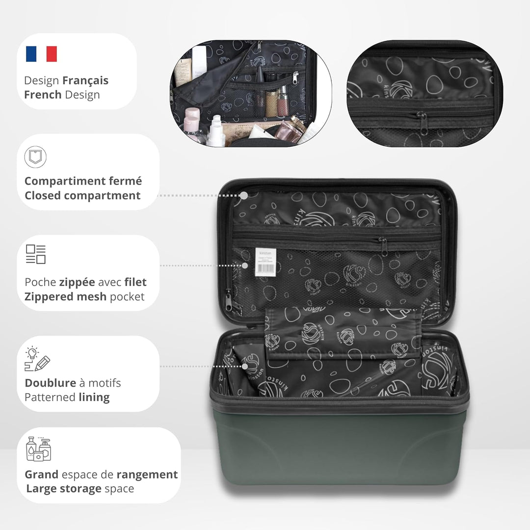 Kinston Kosmetiktasche für Reisen, Kosmetiktasche, grosses Fassungsvermögen Grün (Vert Anglais) Modè