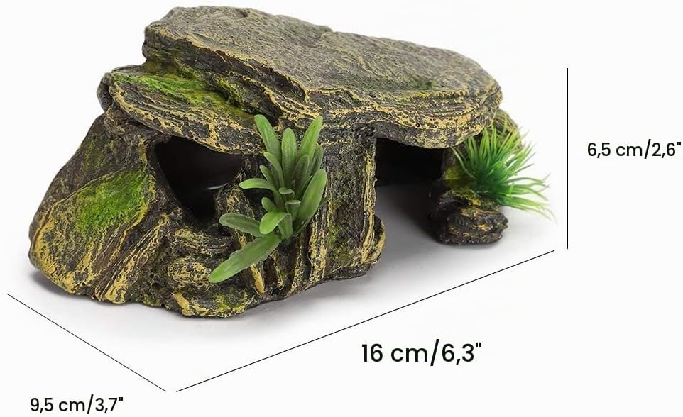 Jeanoko Turtle Reptile Habitat Versteckhöhlen Aquarium Aquarium Amphibious Vivid Safe Shelters für T