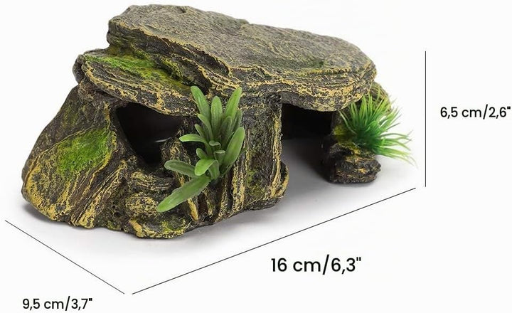 Jeanoko Turtle Reptile Habitat Versteckhöhlen Aquarium Aquarium Amphibious Vivid Safe Shelters für T