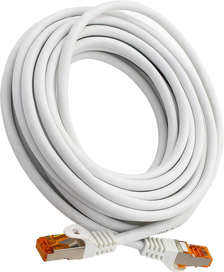 1,5m - Cat.7 Netzwerkkabel Weiss - 10 Stück Gigabit Ethernet LAN Kabel 10000 Mbit s Patchkabel Cat7