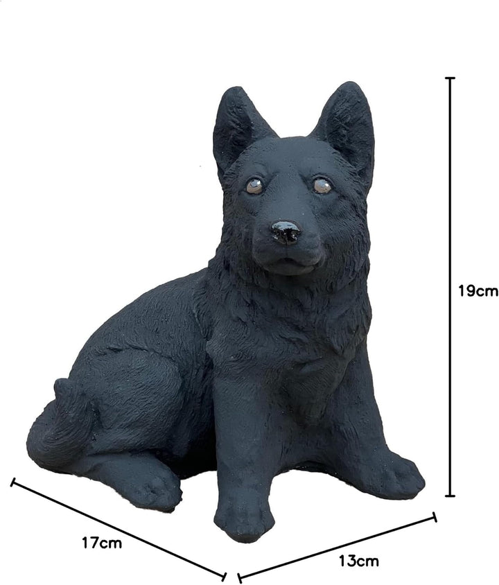 stoneandstyle Steinfigur Schäferhund schwarz frostfest