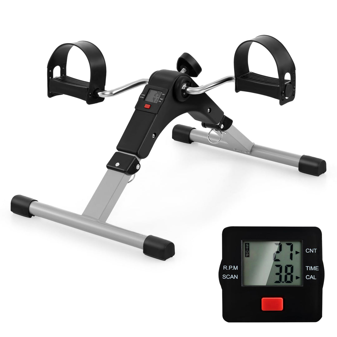 COSTWAY Pedaltrainer unter dem Schreibtisch, Arm und Beintrainer klappbar mit verstellbarem Widersta