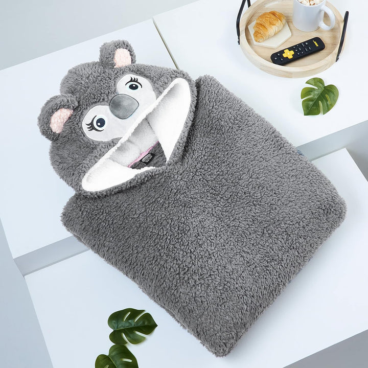 CityComfort Übergrösse Kapuzenpullover Decke mit Ärmeln Blanket Hoodie Decke Oversized Grauer Koala,