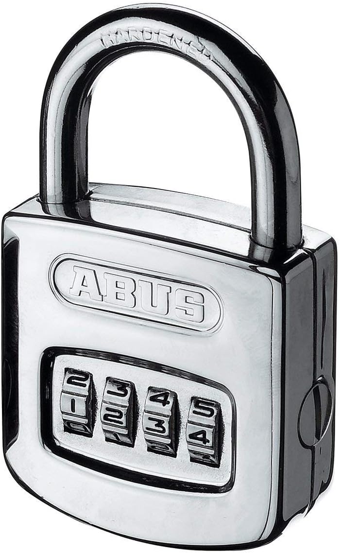 ABUS Zahlenschloss 160/50 - Vorhängeschloss in hochglanz-verchromter Optik - mit individuell einstel