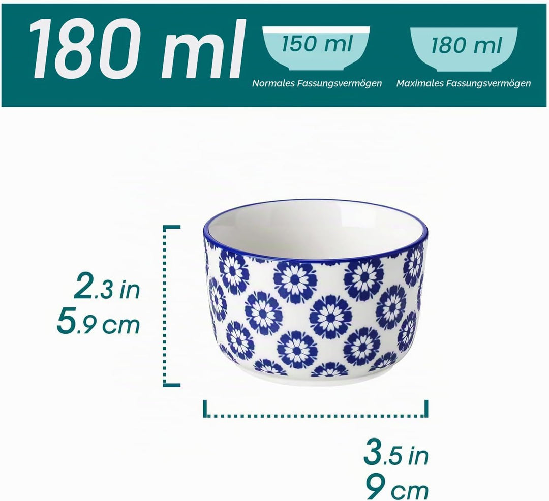 Creme Brulee Schälchen 6 Stück, vancasso SELENE Souffle Förmchen Backofenfest 180ml, Ofenfeste Förmc