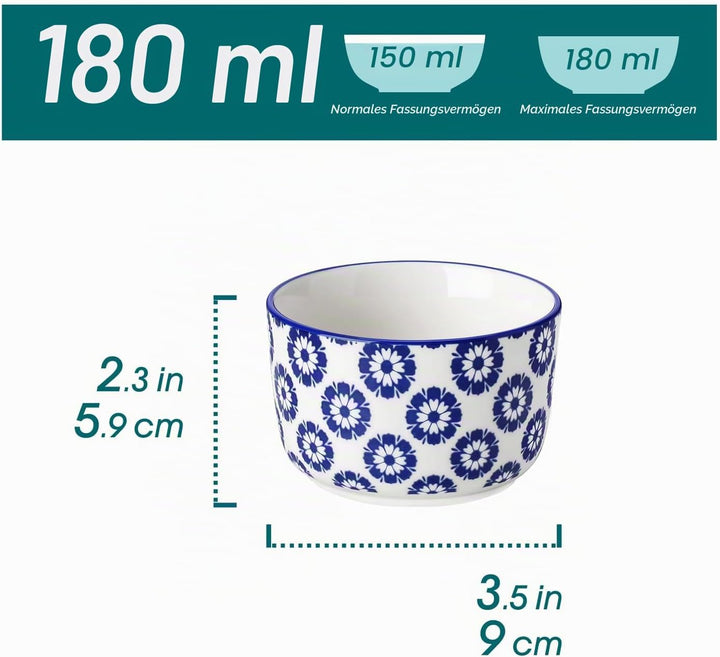 Creme Brulee Schälchen 6 Stück, vancasso SELENE Souffle Förmchen Backofenfest 180ml, Ofenfeste Förmc