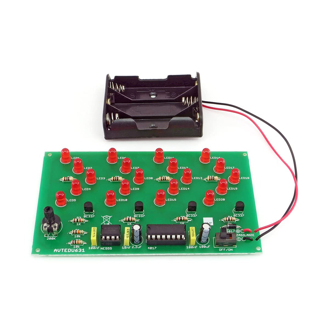 AVTEDU631 KIT DIY - Richtungsanzeige LED, 20 LEDs, Lötübung, Elektronik DIY-Kit, Bausatz zum Selbstl