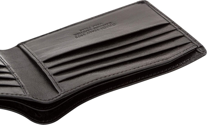 Giudi Herren-Geldbörse, Rindsleder, Mittelgross, Braun (Schwarz), Schwarz