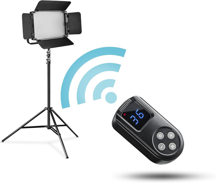 Walimex pro Niova 600 Plus Daylight + WT-806 Lampenstativ – Set aus LED Videoleuchte Dauerlicht Fläc