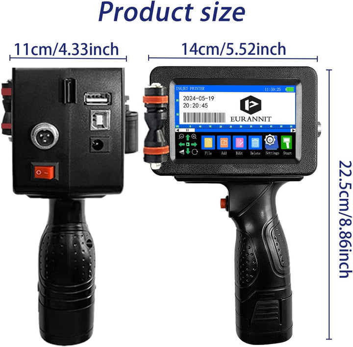 Tragbarer Tintenstrahldrucker E16 mit schnell trocknender Tinte ER520, Düse 0,5 Zoll für Barcode, Da