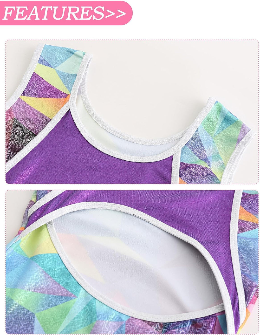 SEAUR Mädchen Turnanzug Turnshorts Haarband Set Kinder Turnen Trikot Shorts Gymnastik Ärmellos/Langa