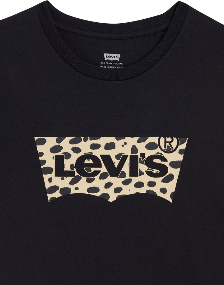 Levi's Damen The Perfect Tee T-Shirt, Large Batwing XXS Batwing Leopard Caviar, XXS Batwing Leopard