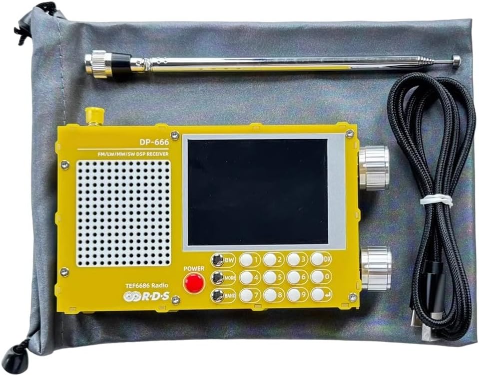 PETSTIBLE Tragbares Digitalradio, DP-666, TEF6686, Vollband, FM AM FM, Kurzwellenradio RDS (weiss),