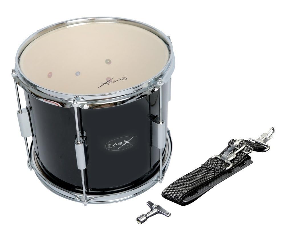 GEWA Marching Drum, Marschtrommel 12 x 10", Holzkessel schwarz, inkl. Trageriemen 12x10", 12x10"
