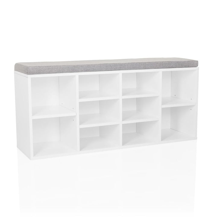 Schuhschrank mit 10 Fächern ESTHA 10 Sitzbank mit gepolsterter Sitzfläche, Schuhbank 48,5x103,5x29,5