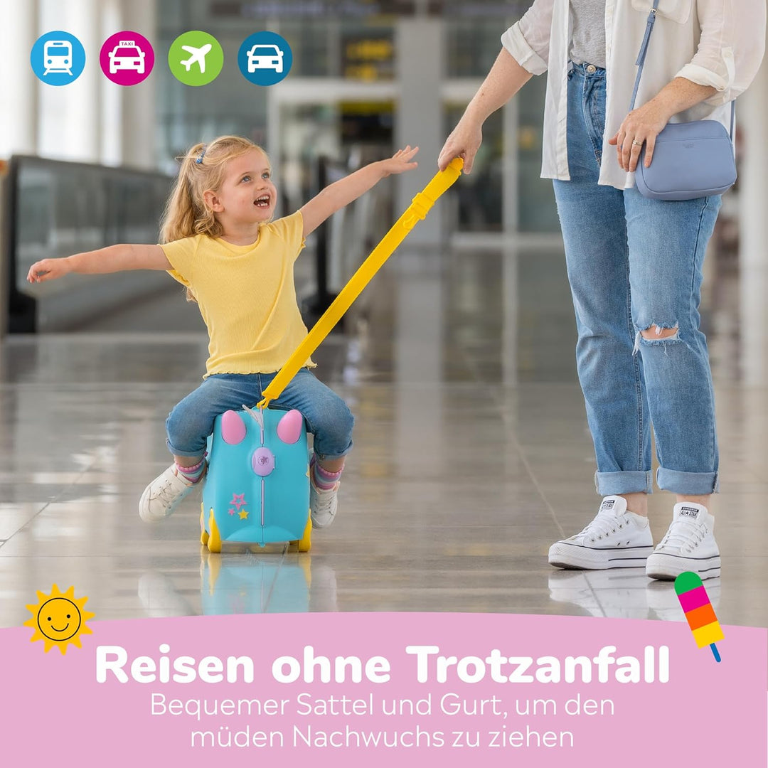 Trunki Der originale Kinderkoffer zum Draufsitzen - 18-L Handgepäck Koffer, befahrbarer Hartschalen