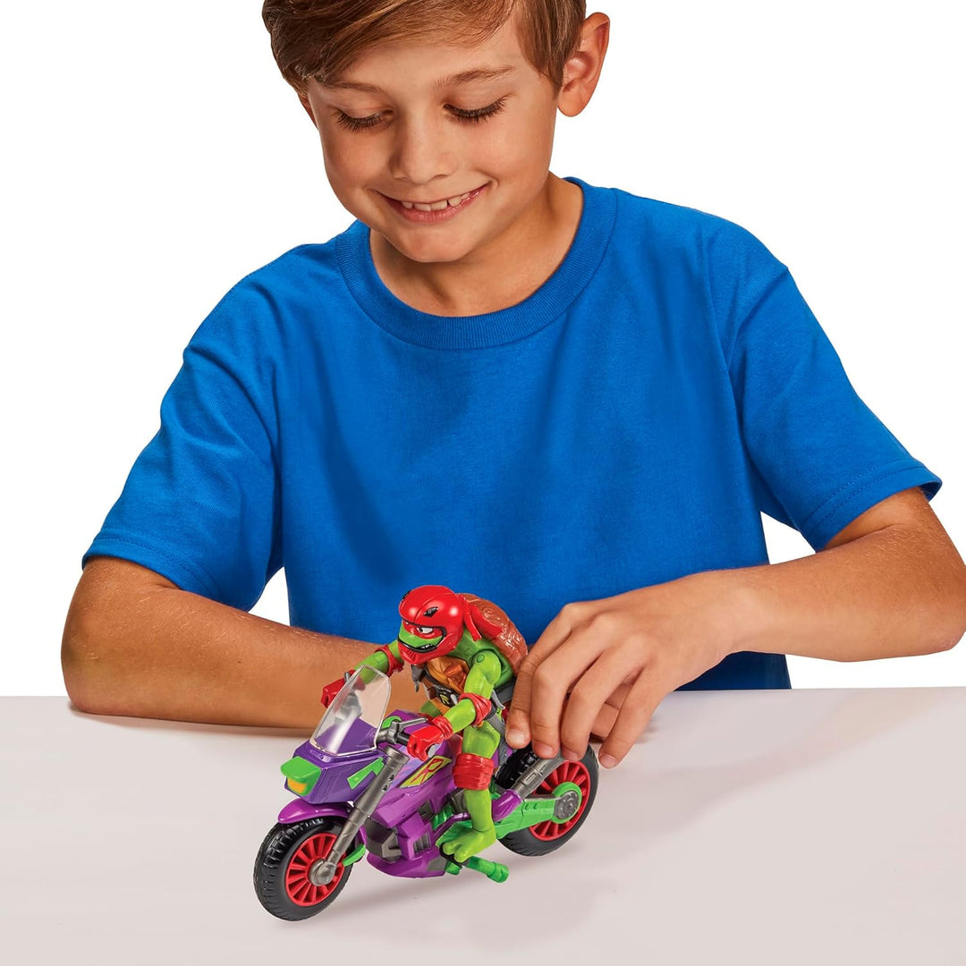 TEENAGE MUTANT NINJA Turtles - Fahrzeug mit Figur - Lila Drachen-Cycle mit Raph, Lila Drachen-Cycle
