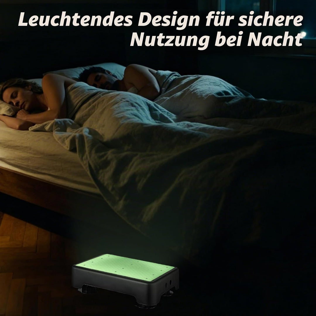 rutschfest Halbstufe,Nachleuchtende Trittstufe,Tragbare Tritthocker Bis 200 kg,3-stufig Höhenverstel